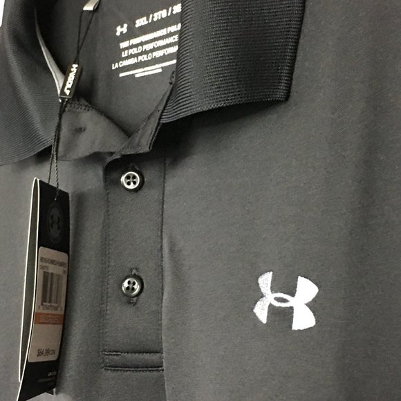 NWT Under Armour Black Heat Gear Golf Polo Shirt. - Picture 5 of 8